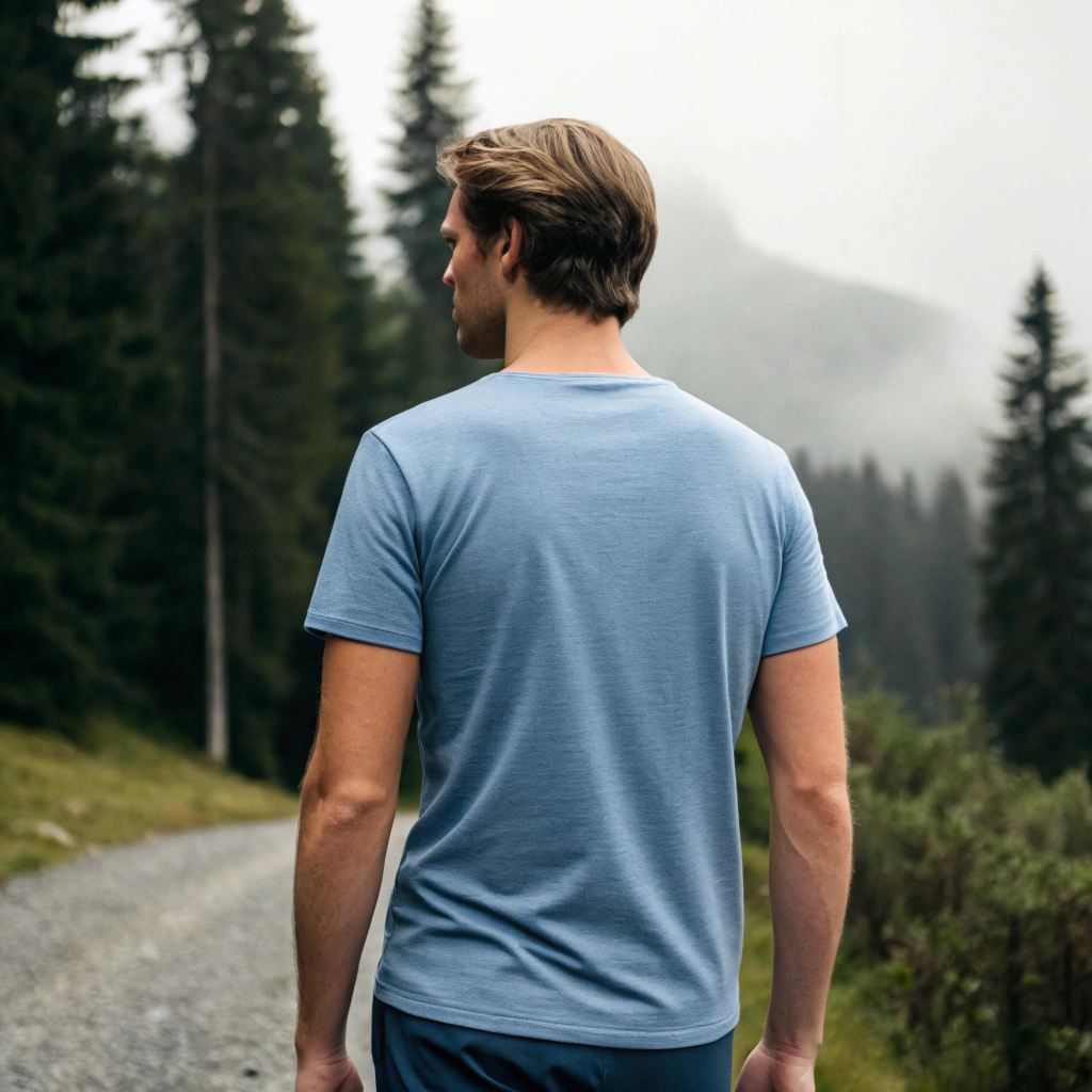 Organic cotton 1800m Club Tee, alpine lifestyle graphic, screenprinted in Arosa, Switzerland.