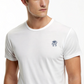 Heavyweight organic cotton tee with Ray screenprint on left chest, alpine lifestyle design, Arosa, Switzerland.