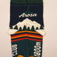 A pair of Arosa Knit Socks with classic alpine pattern designed in Arosa, Switzerland.