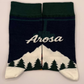 Knitted socks with the Arosa Logo, Weisshorn Cable Car & Mountain. Perfect as a gift or souvenir from the Swiss Alps.