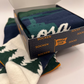 Unisex Arosa knit socks presented in a custom 1800m Club gift box.