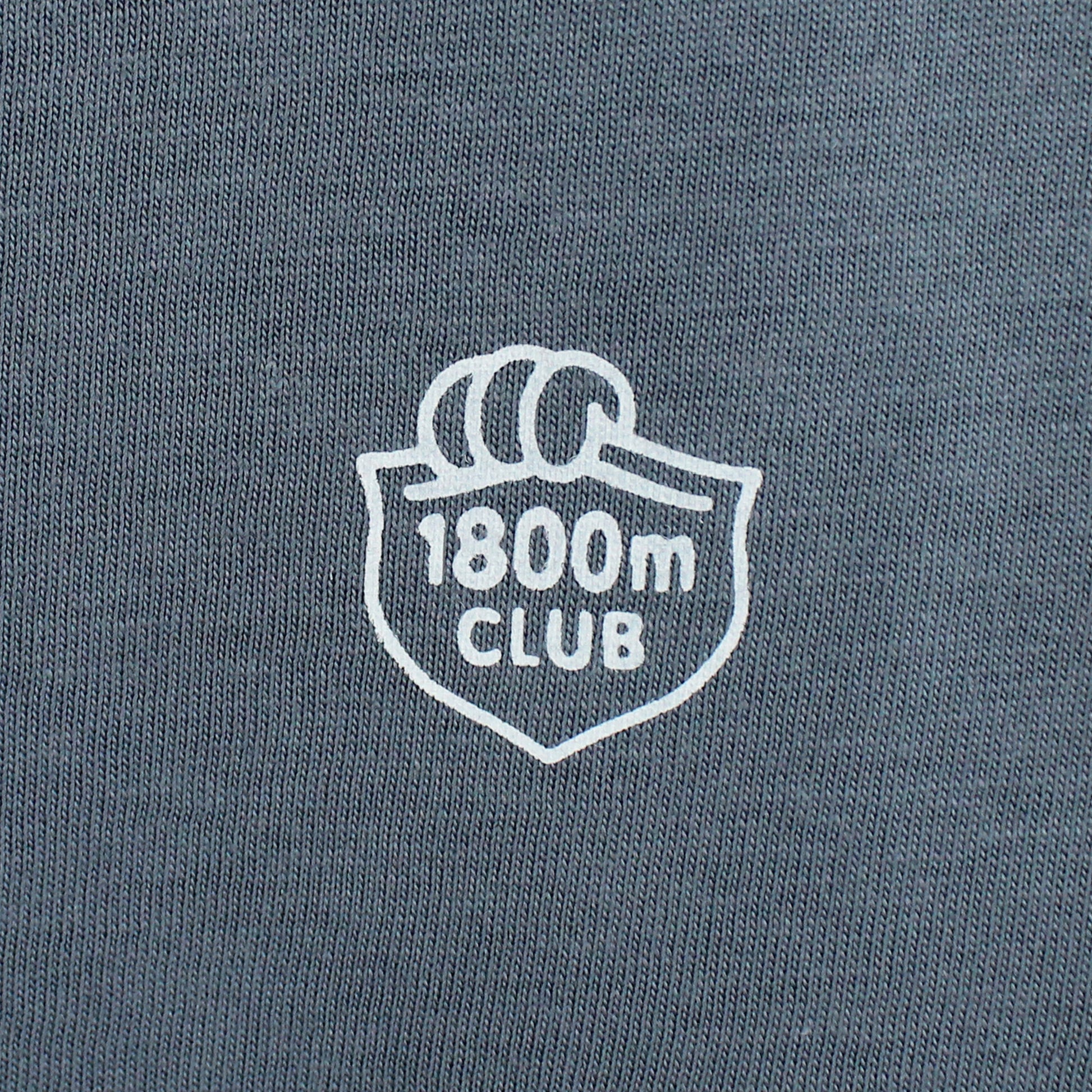 Organic cotton 1800m Club Tee, alpine lifestyle graphic, screenprinted in Arosa, Switzerland.